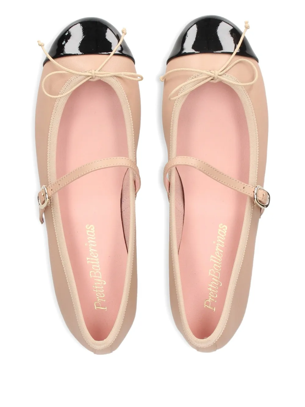 Pretty Ballerinas Irma cap-toe bow ballet flats Neutrals