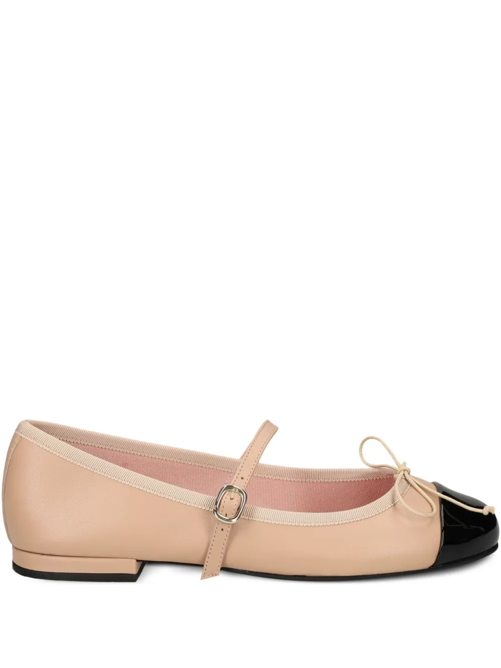 Pretty Ballerinas Irma cap-toe bow ballet flats | Neutrals | Image 1