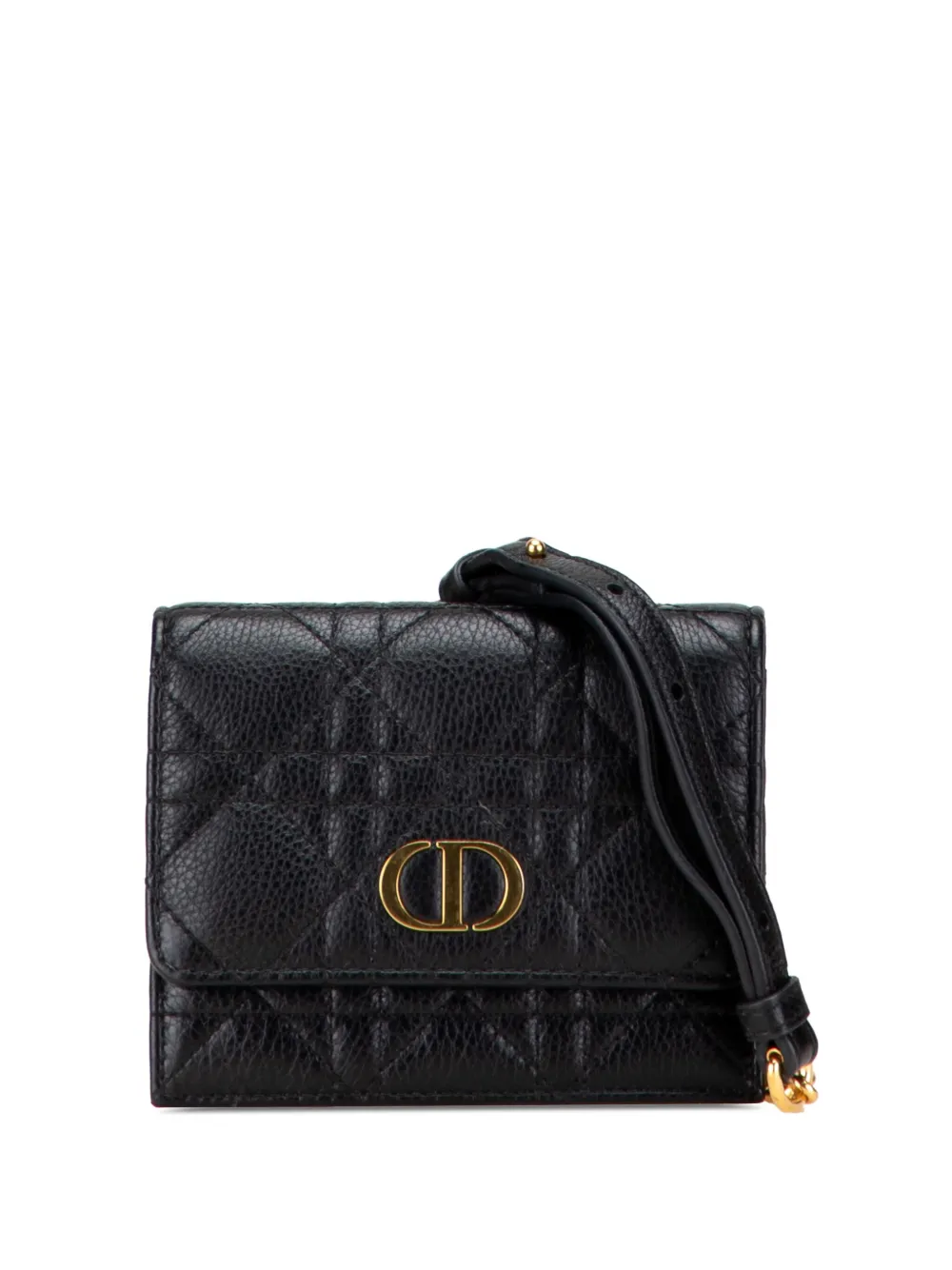 Christian Dior Pre-Owned 2024 カーフスキン カナージュ カロ チェーン ベルトバッグ - ブラック Christian Dior Pre-Owned 2024 カーフスキン カナージュ カロ チェーン ベルトバッグ - ブラック