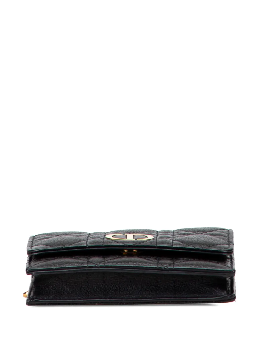 Pre-owned Dior 2024 Calfskin Cannage Caro Chain Belt Bag In Black