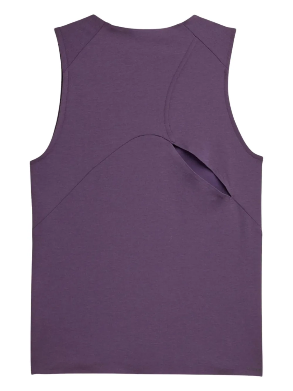 Y-3 Logo-print Cut-out Performance Top In Purple