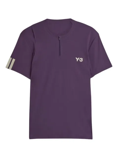 Y-3 zip-neck panelled T-shirt 