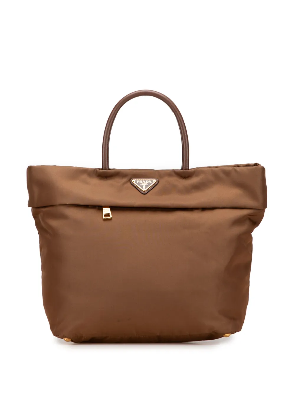 Prada Pre-Owned 2013-2025 Tessuto Convertible Shopping Tote satchel | Brown | Image 1