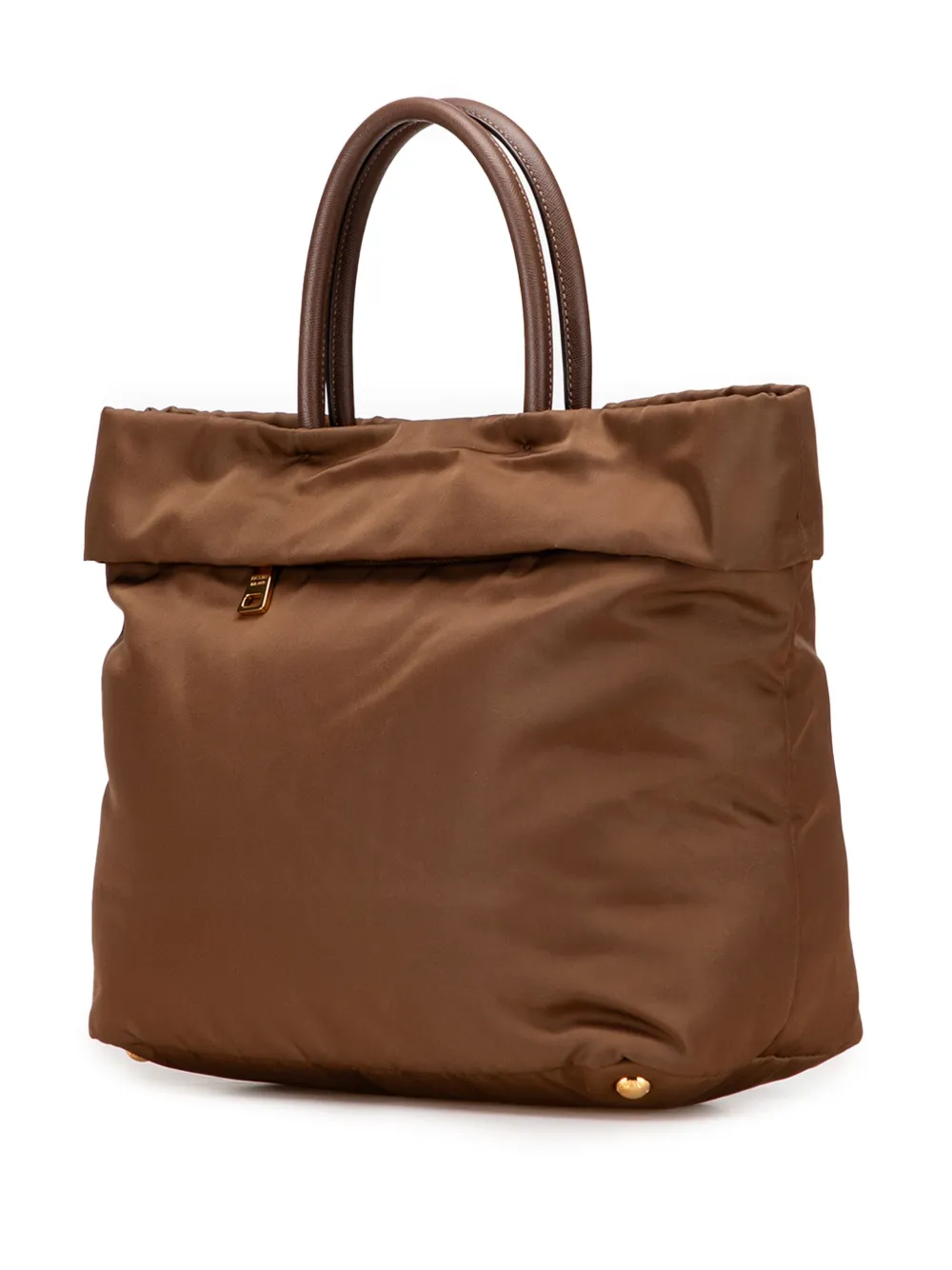Pre-owned Prada 2013-2025 Tessuto Convertible Shopping Tote Satchel In Brown