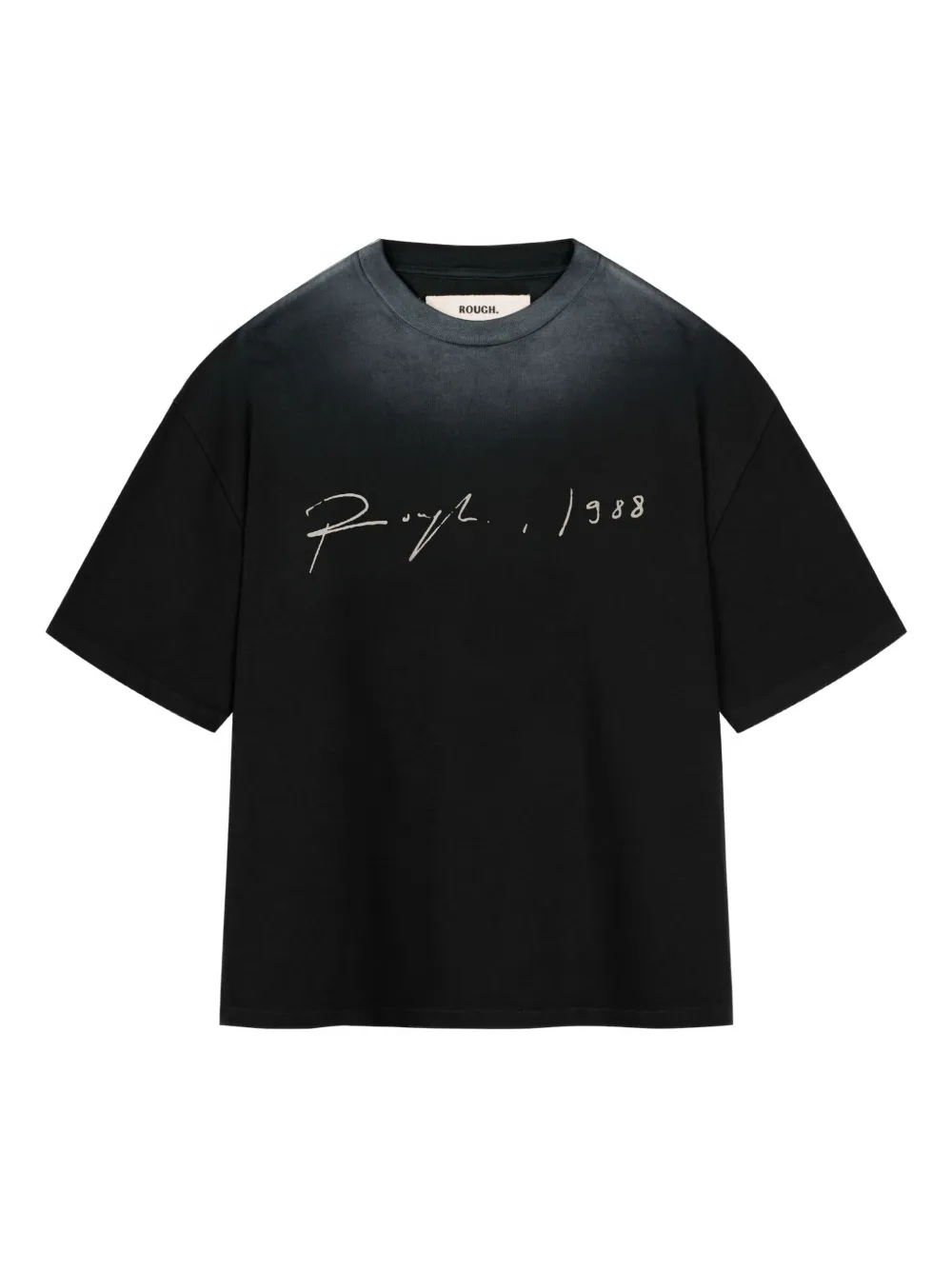 ROUGH. signature-print T-shirt | Black | Image 1