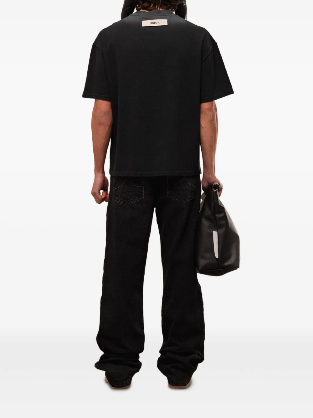Rough Signature-print T-shirt In Black