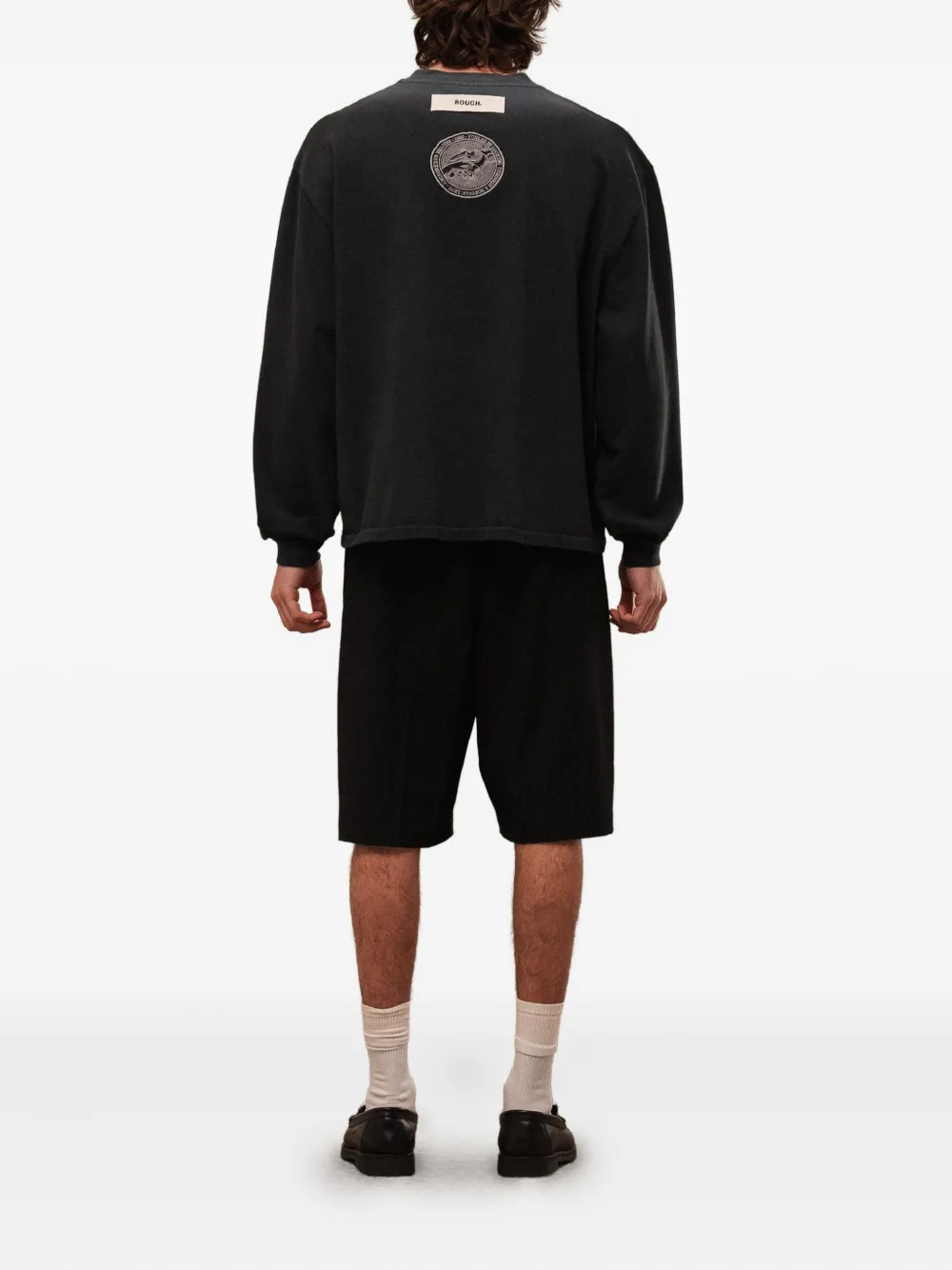 ROUGH. T-shirt met grafische print Zwart