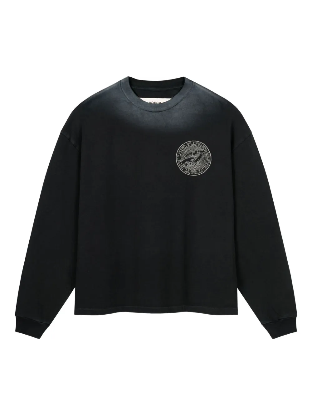 ROUGH. graphic-print long-sleeve T-shirt | Black | Image 1