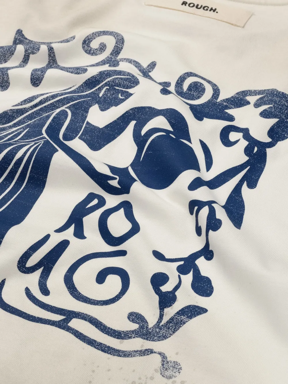 Rough Long-sleeve Logo-print T-shirt In White