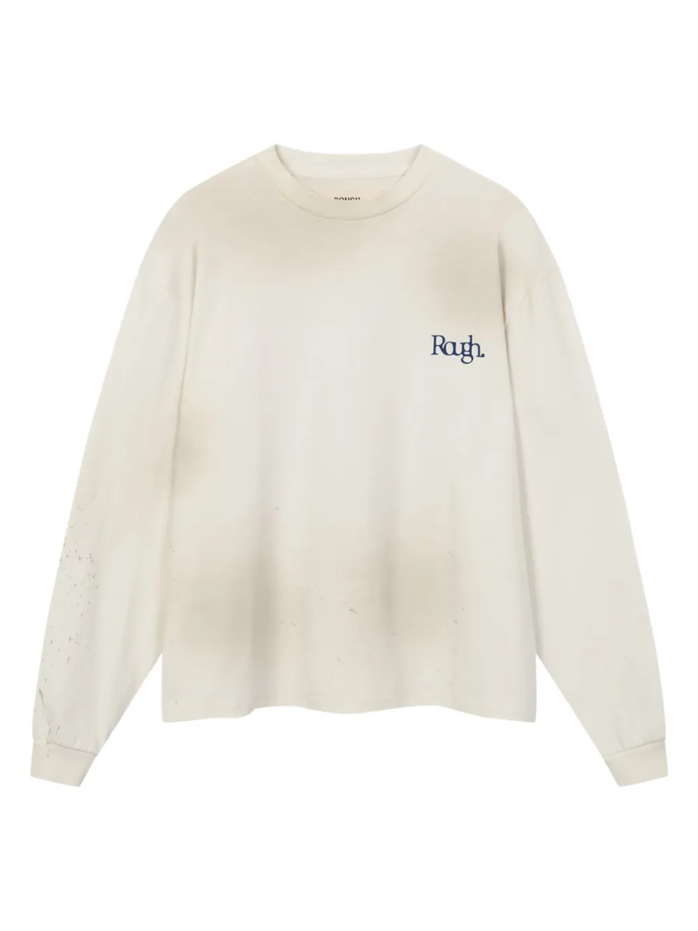 ROUGH. long-sleeve logo-print T-shirt | White | Image 1