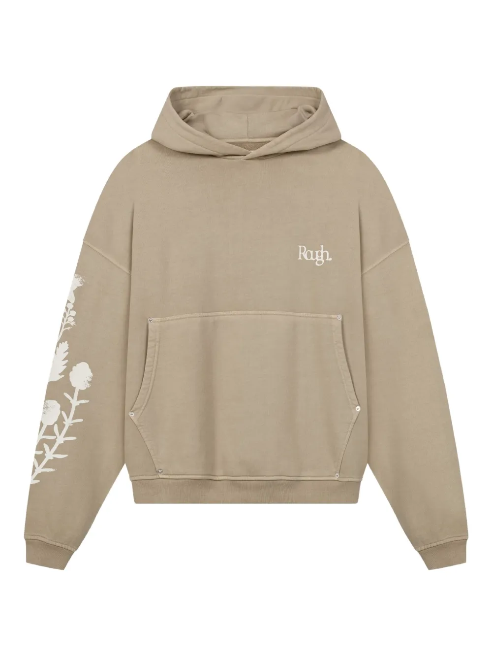 ROUGH. floral-print pocket hoodie | Brown | Image 1