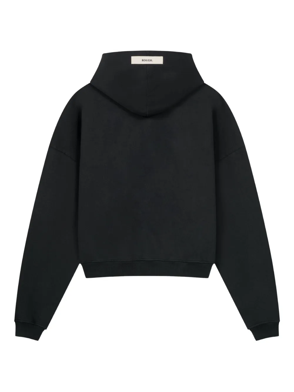 Rough Floral-print Pocket Hoodie In Black