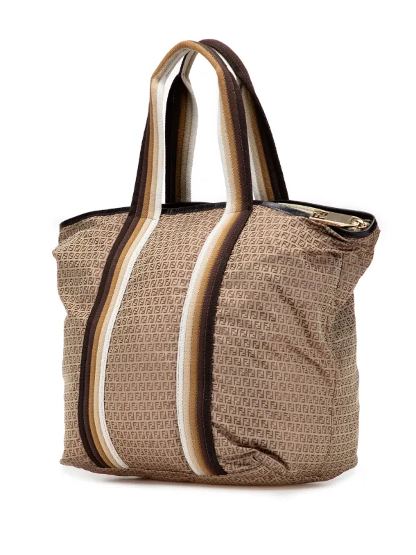 Fendi Pre-Owned 2010-2025 Micro Zucchino Nylon Tote Bag | Brown