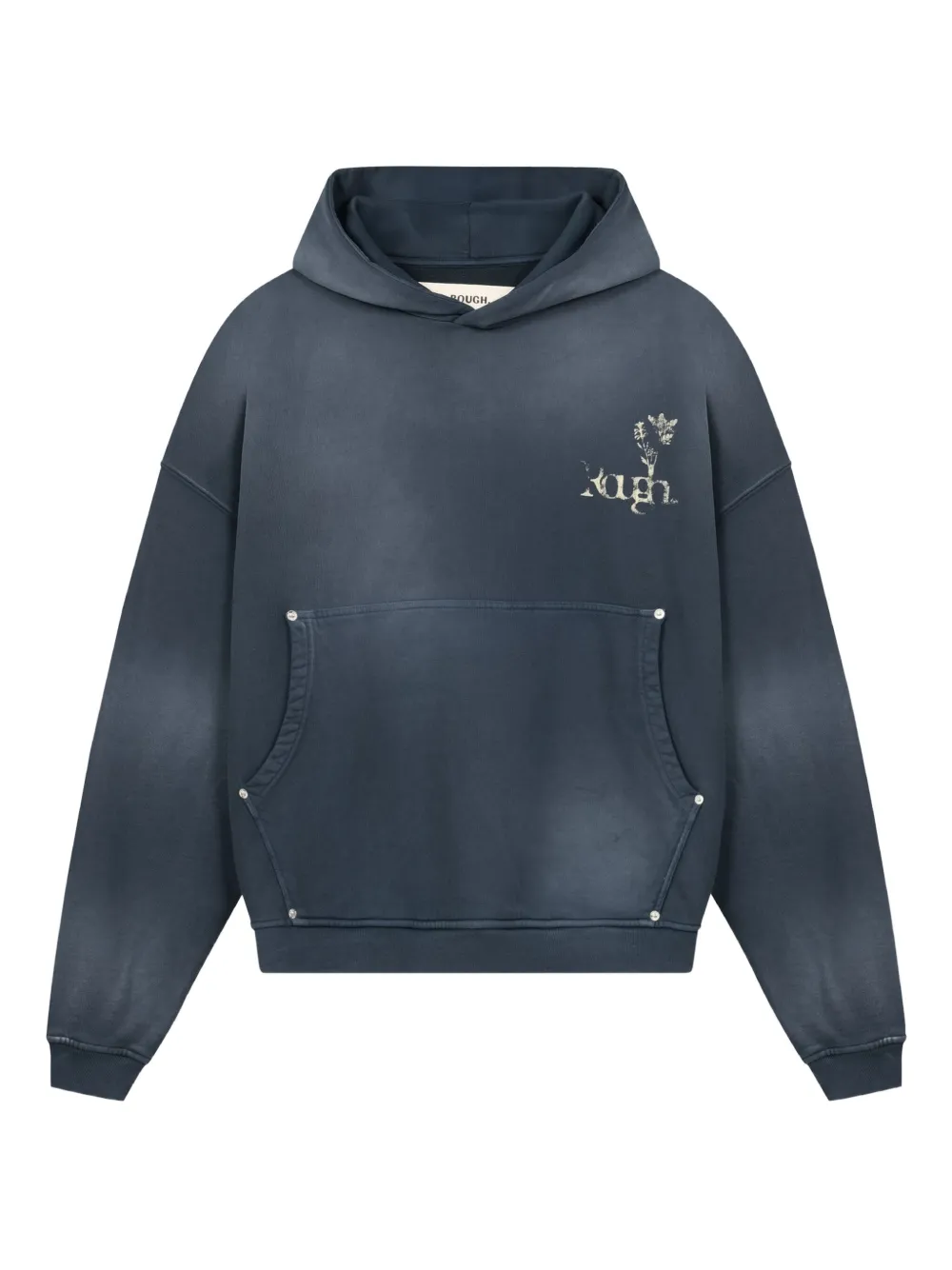 ROUGH. floral-print pocket hoodie | Blue | Image 1