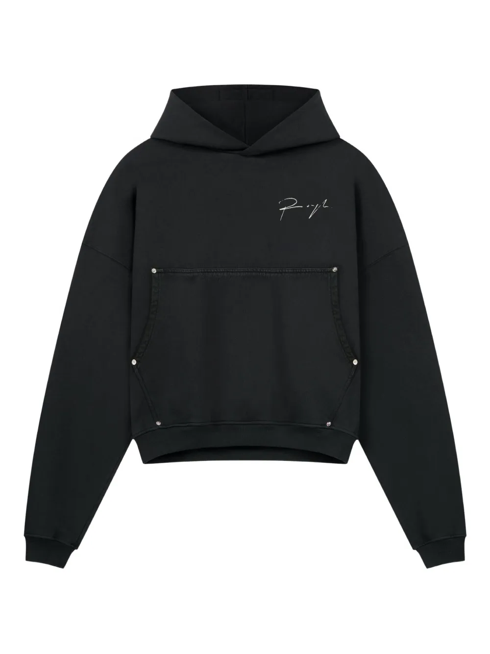ROUGH. graphic-print hoodie | Black | Image 1