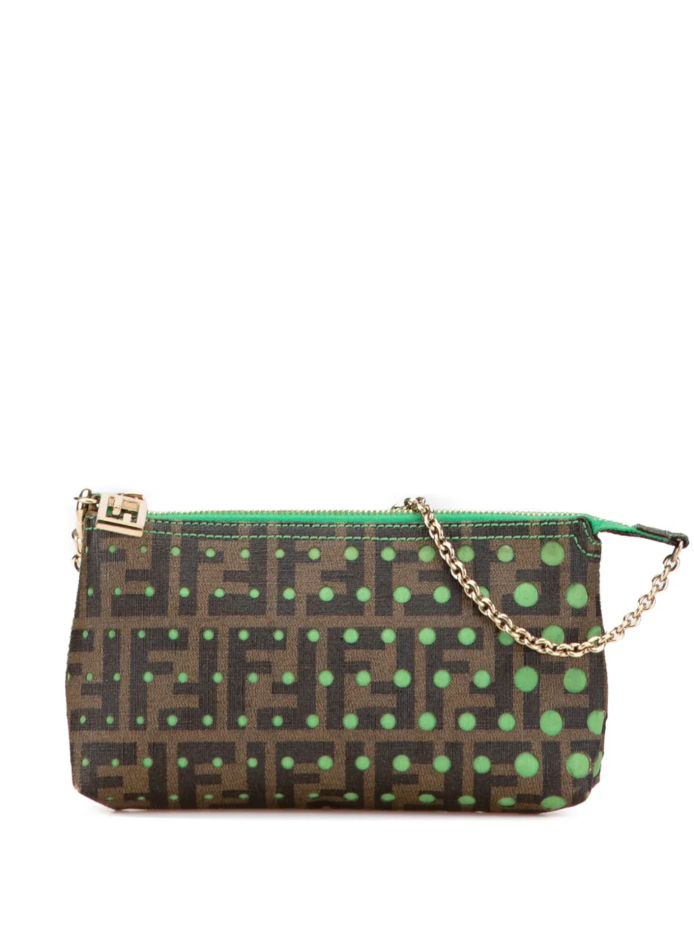 Fendi Pre-Owned 2010-2025 Zucca Spalmati Dots Chain Pochette shoulder bag | Brown | Image 1