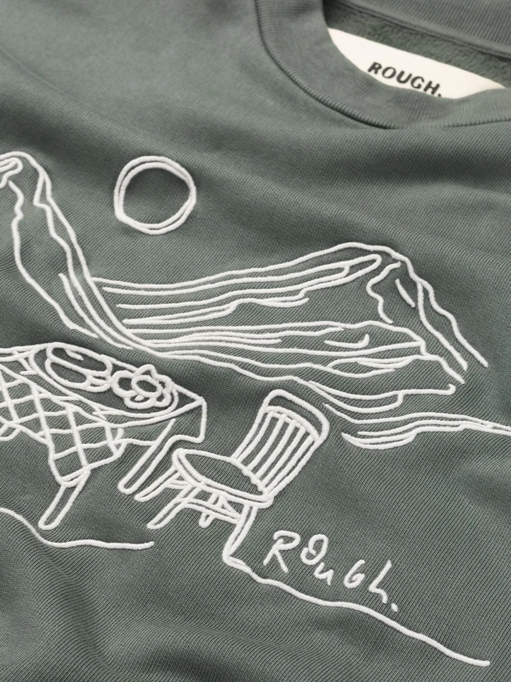ROUGH. Katoenen sweater met print Grijs