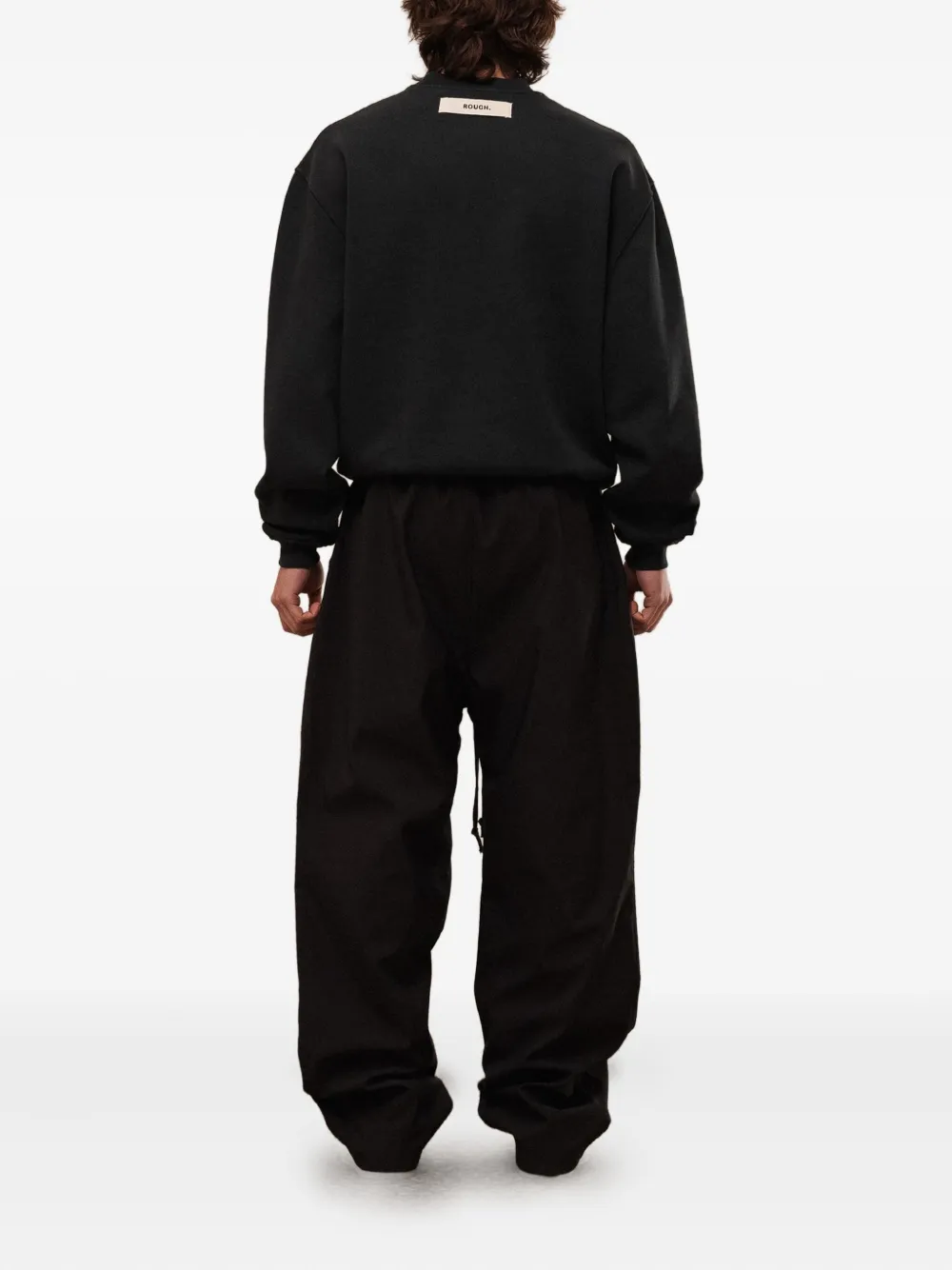 Rough Signature-detail Sweatshirt In Black
