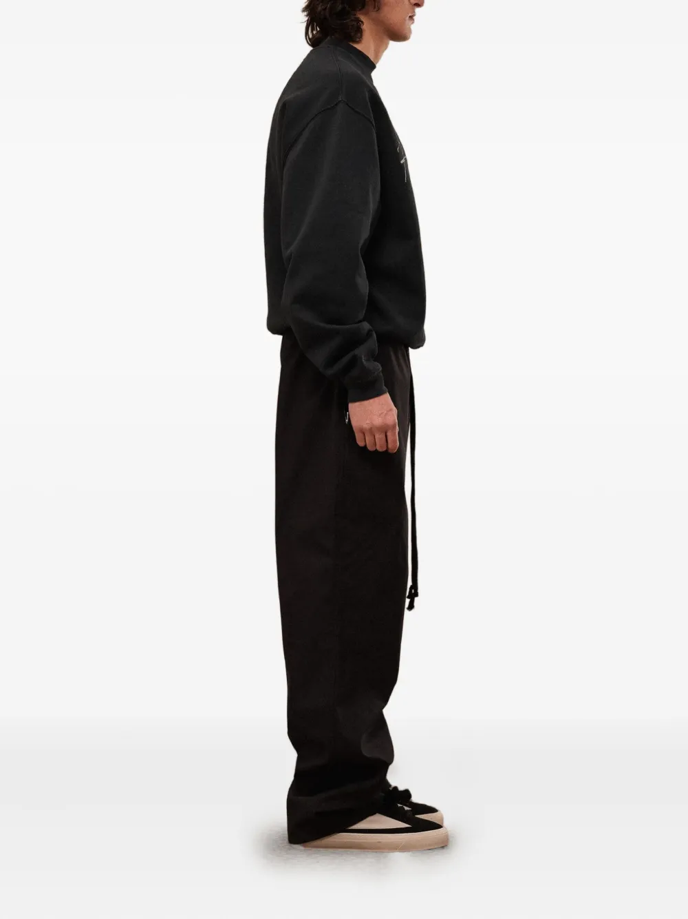 Rough Signature-detail Sweatshirt In Black