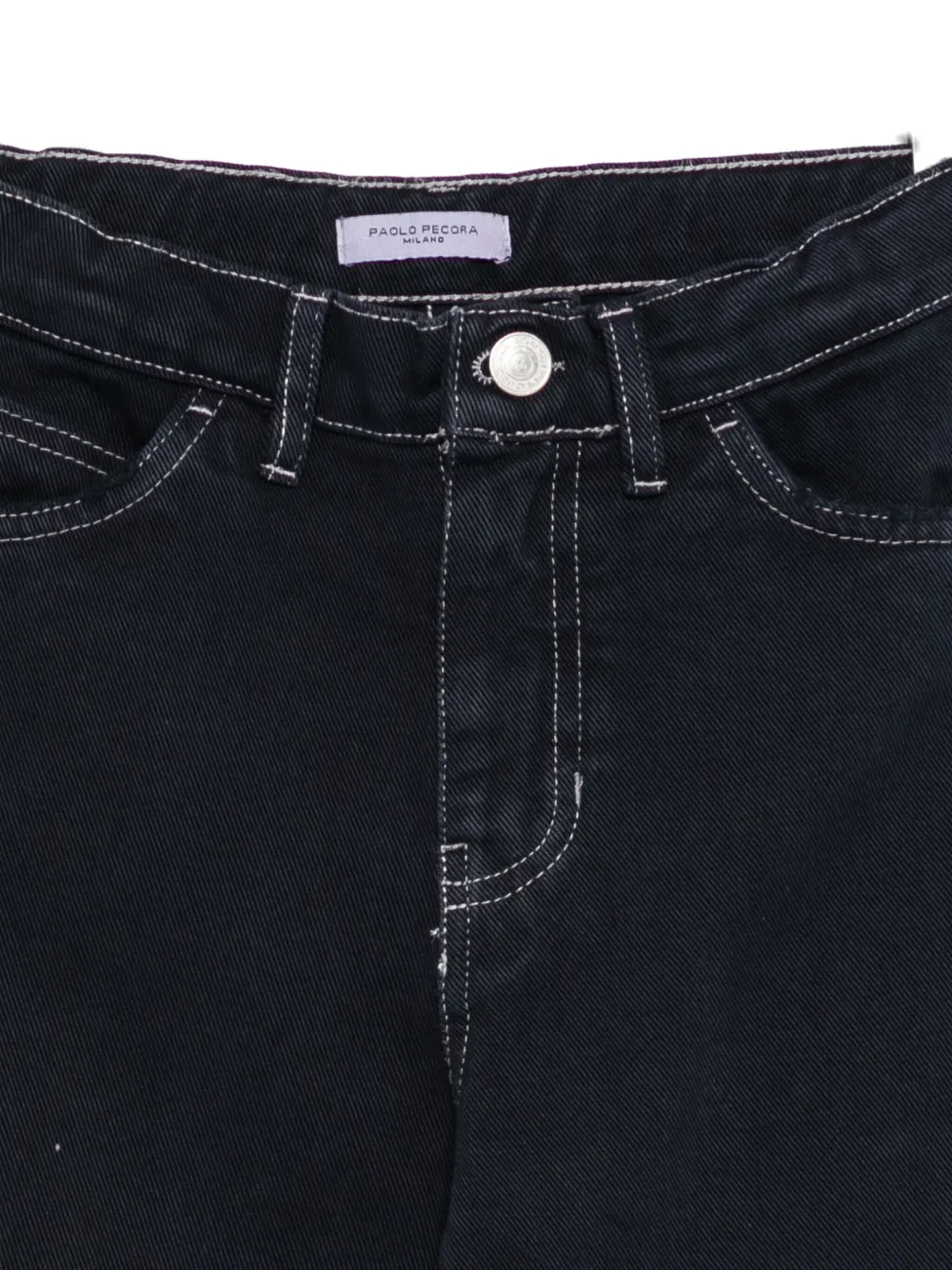 Paolo Pecora Contrast-stitch Jeans In Black