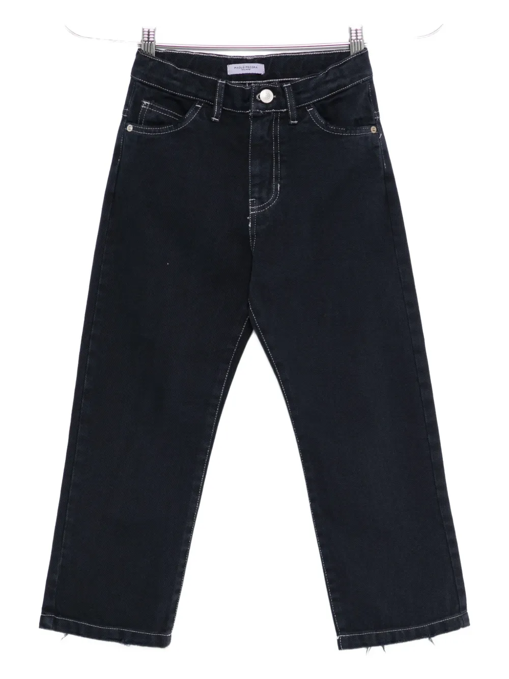 Paolo Pecora Contrast-stitch Jeans In Black