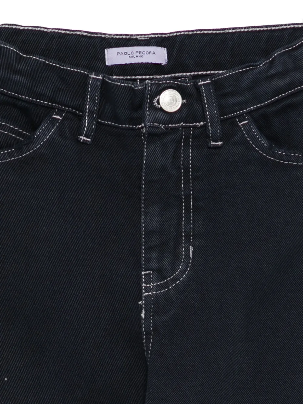 Paolo Pecora Kids Jeans met contrasterende stiksels Blauw