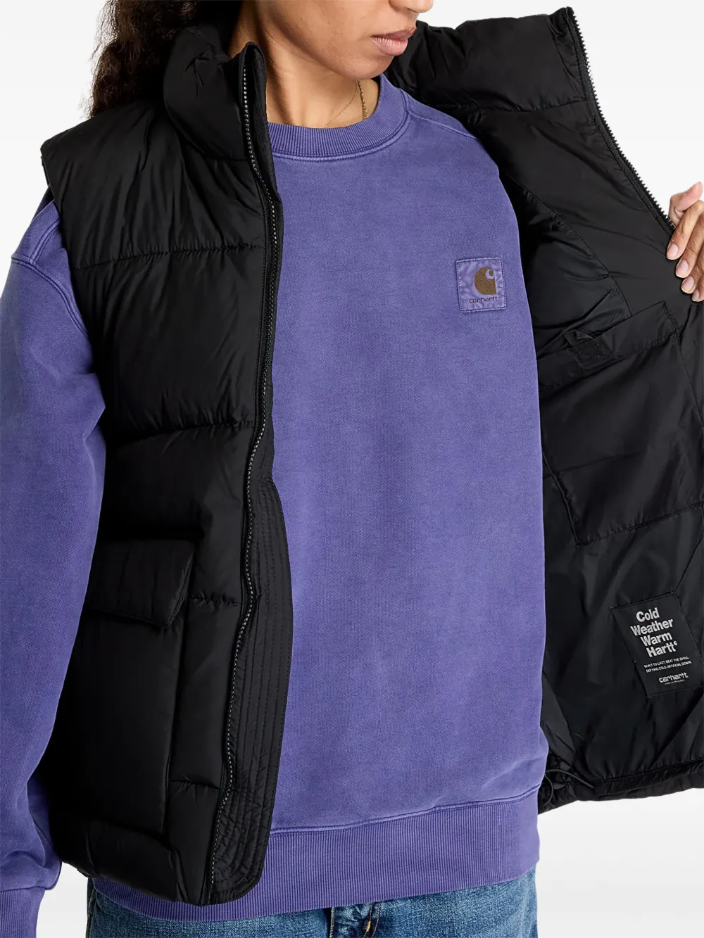 Carhartt Flap-pocket Quilted Gilet In Black
