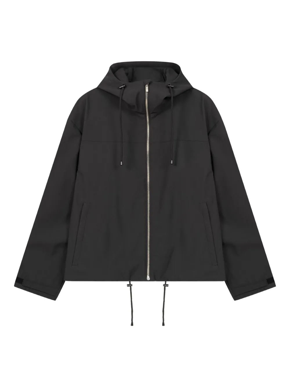 ROUGH. logo-print hooded jacket | Black | Image 1