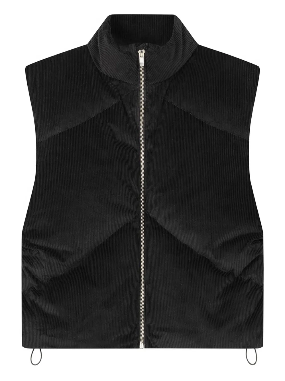 Rough Corduroy Gilet In Black
