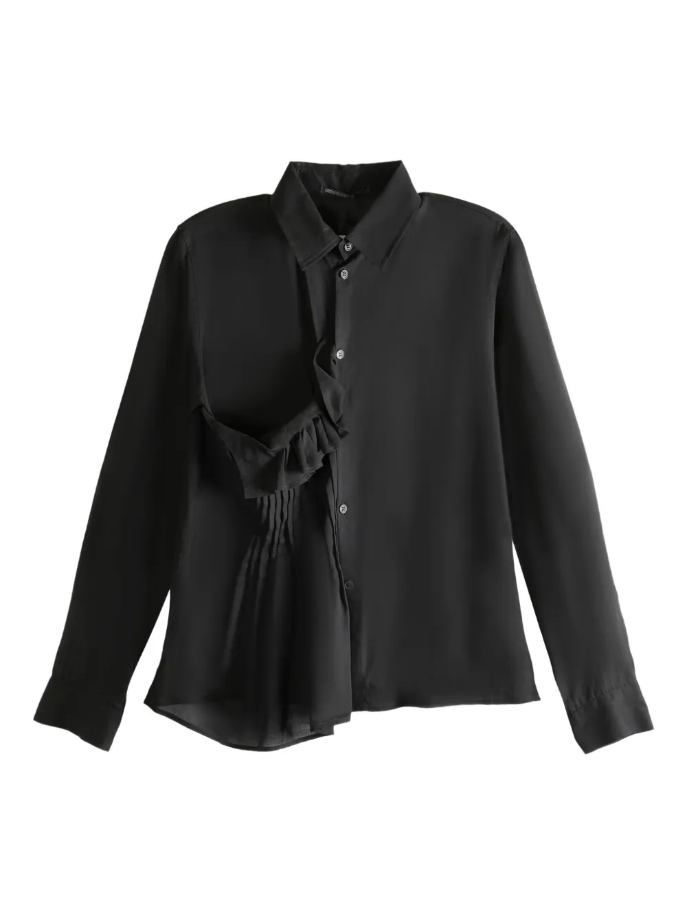 Yohji Yamamoto pleated ruffle shirt | Black | Image 1