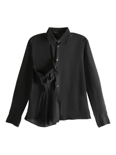 Yohji Yamamoto pleated ruffle shirt