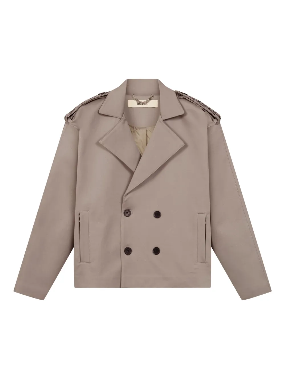 ROUGH. cropped double-breasted trench jacket | Green | Image 1