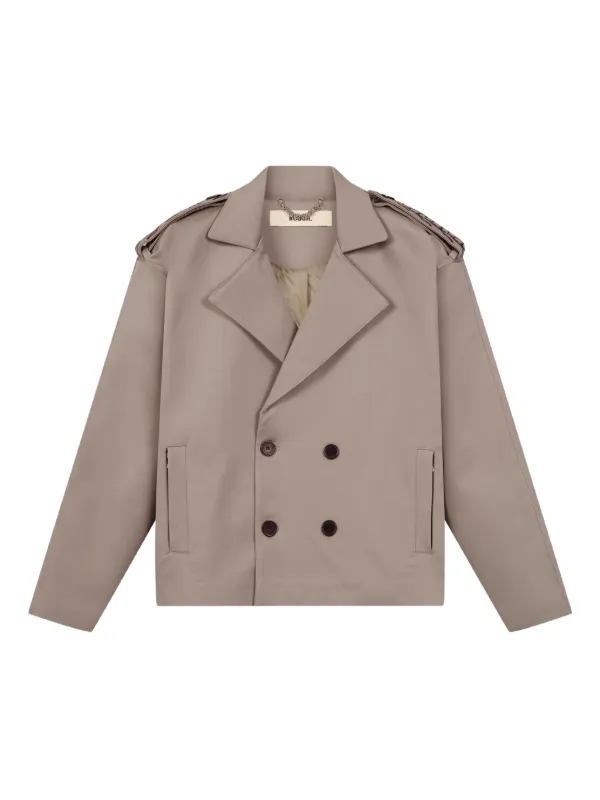cropped double-breasted trench jacket