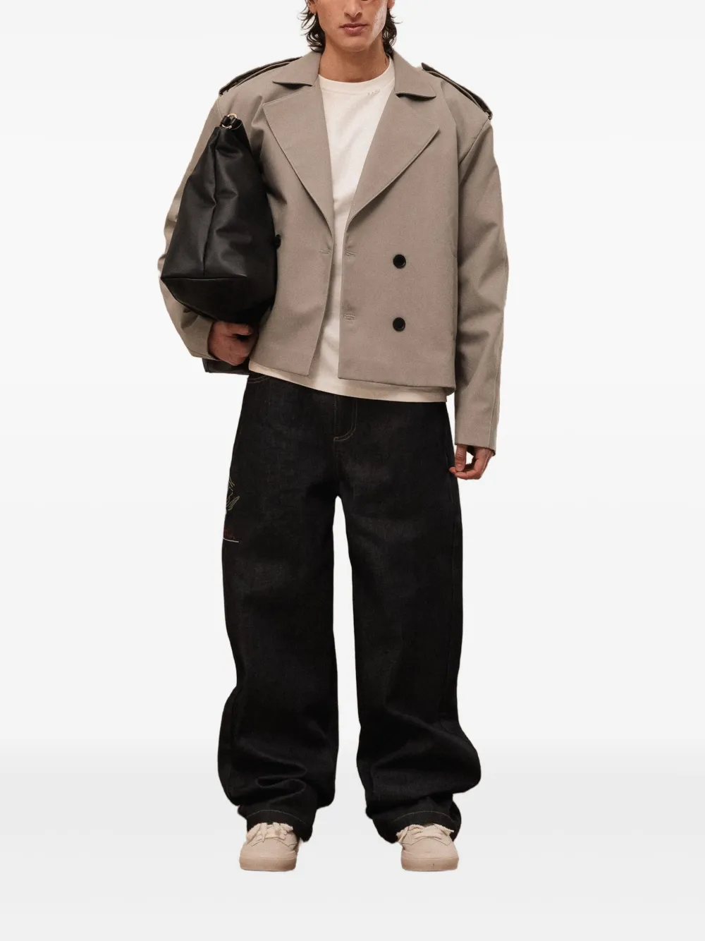 ROUGH. cropped double-breasted trench jacket | Military Jackets | Image 2