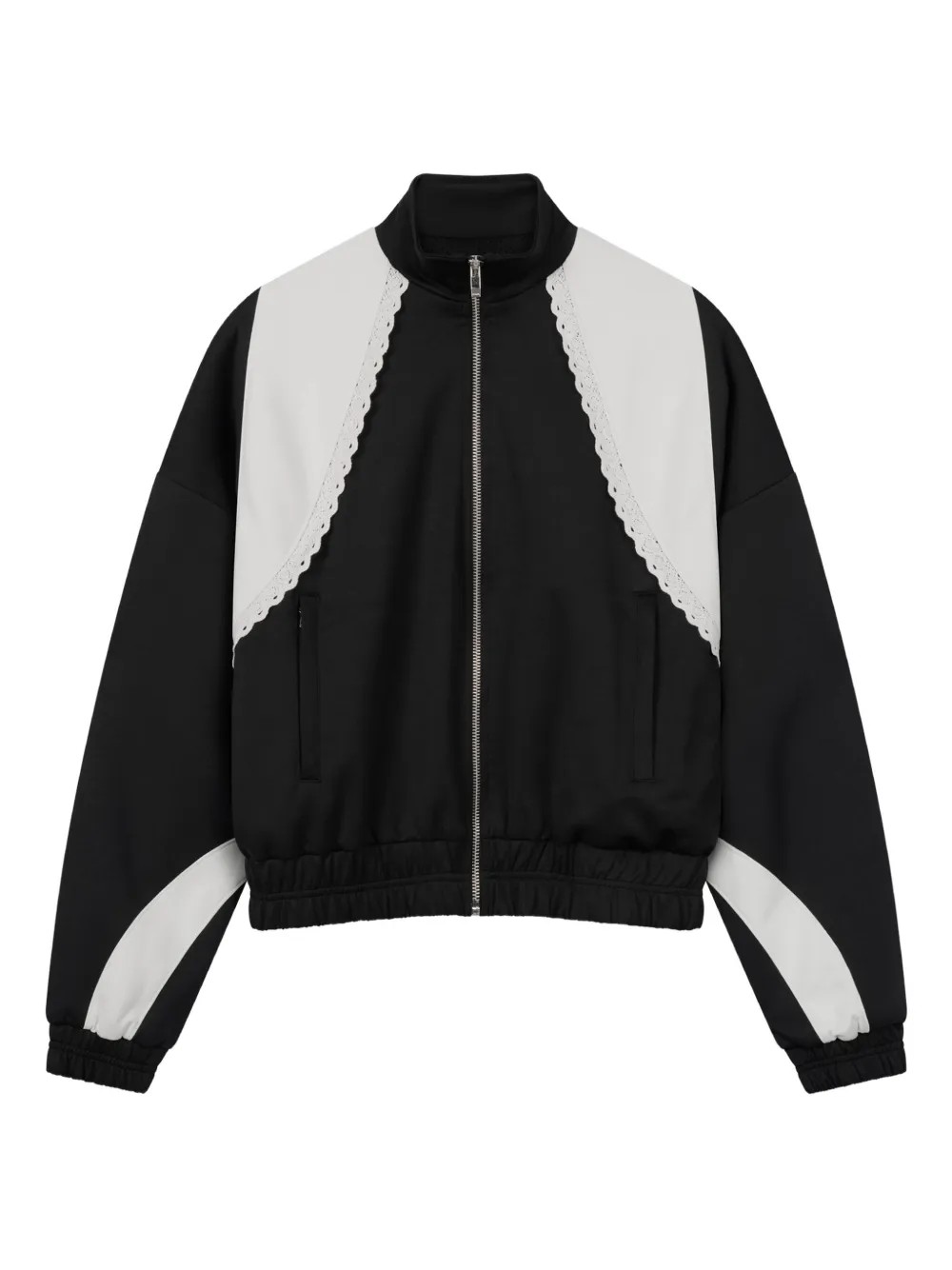ROUGH. contrast long-sleeves track jacket | Black | Image 1