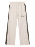 ROUGH. lace-insert side-stripe track pants - White