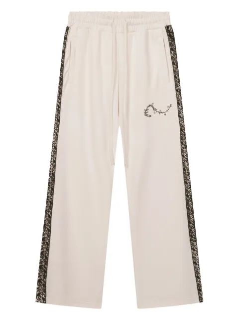 ROUGH. lace-insert side-stripe track pants