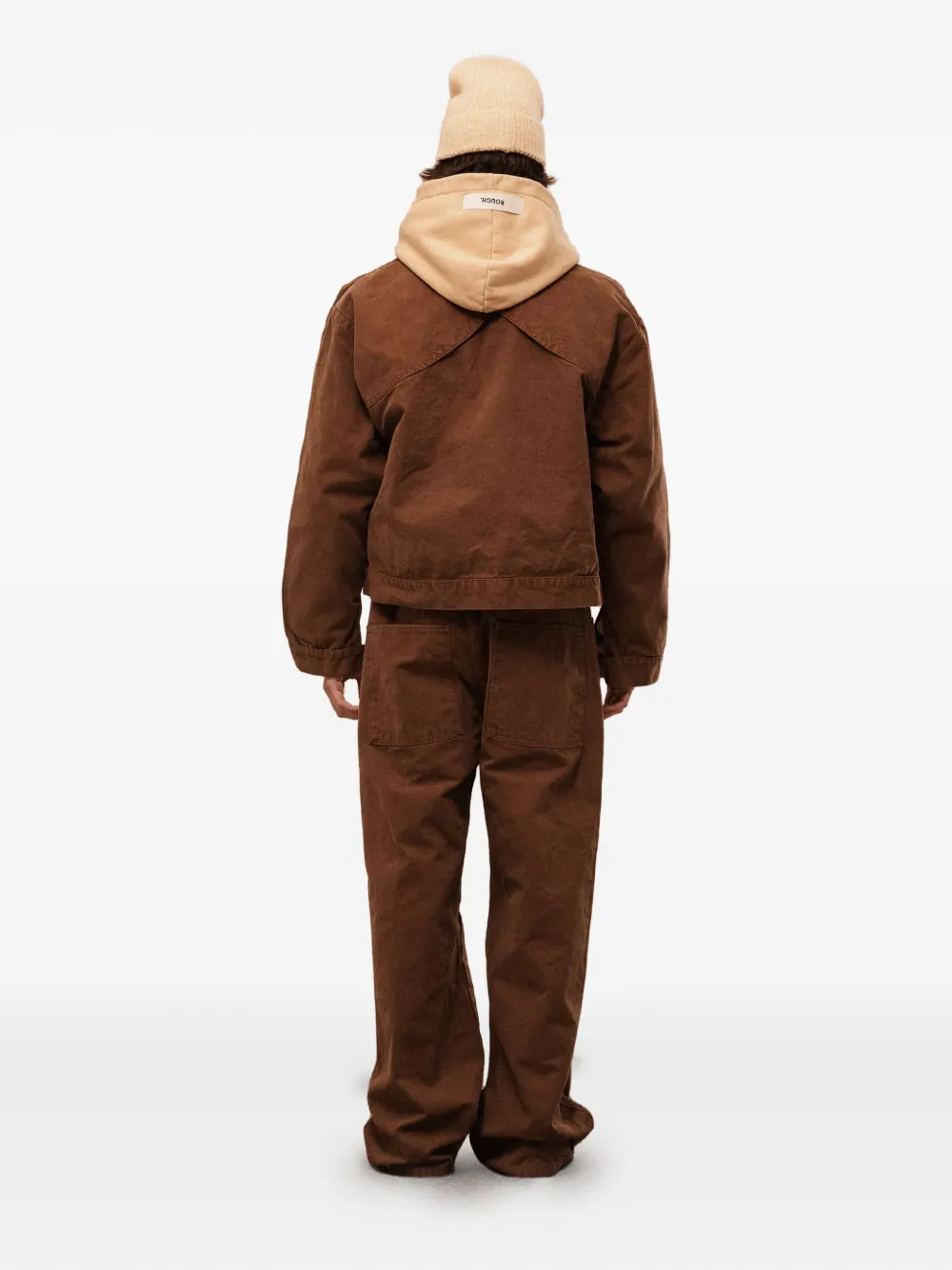 Rough Patch-pocket Jeans In Brown