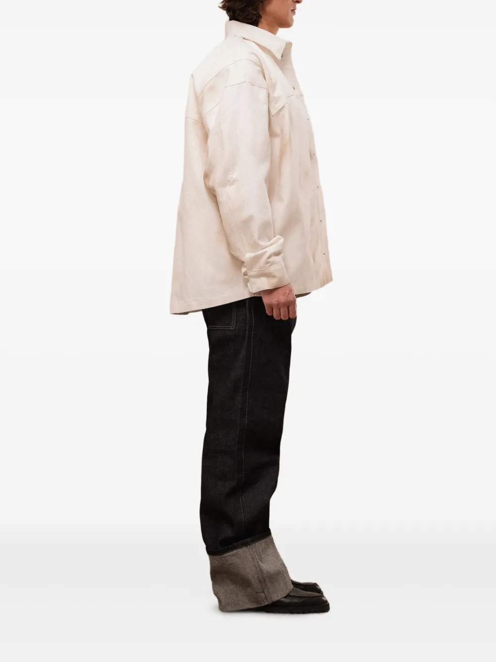 Rough Patch-pocket Shirt In Neutral