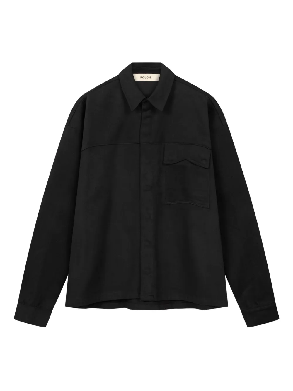 ROUGH. graphic-print pocket-detail shirt | Black | Image 1