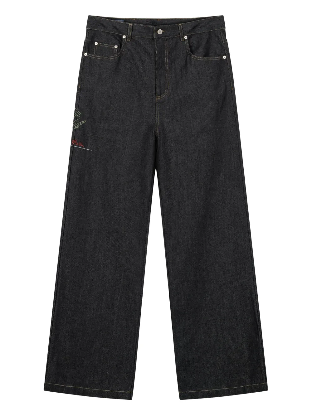 ROUGH. embroidered-detail denim jeans | Blue | Image 1