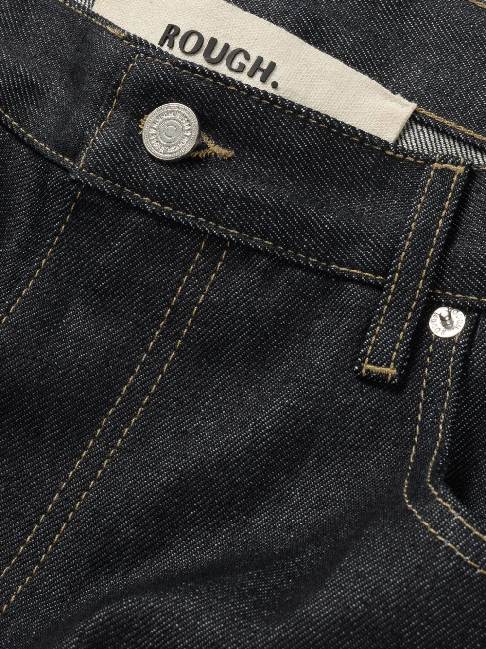 ROUGH. Denim jeans met vijf zakken en cuffs Blauw