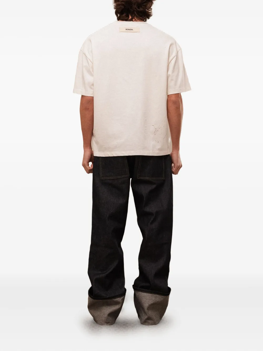 ROUGH. Denim jeans met vijf zakken en cuffs Blauw