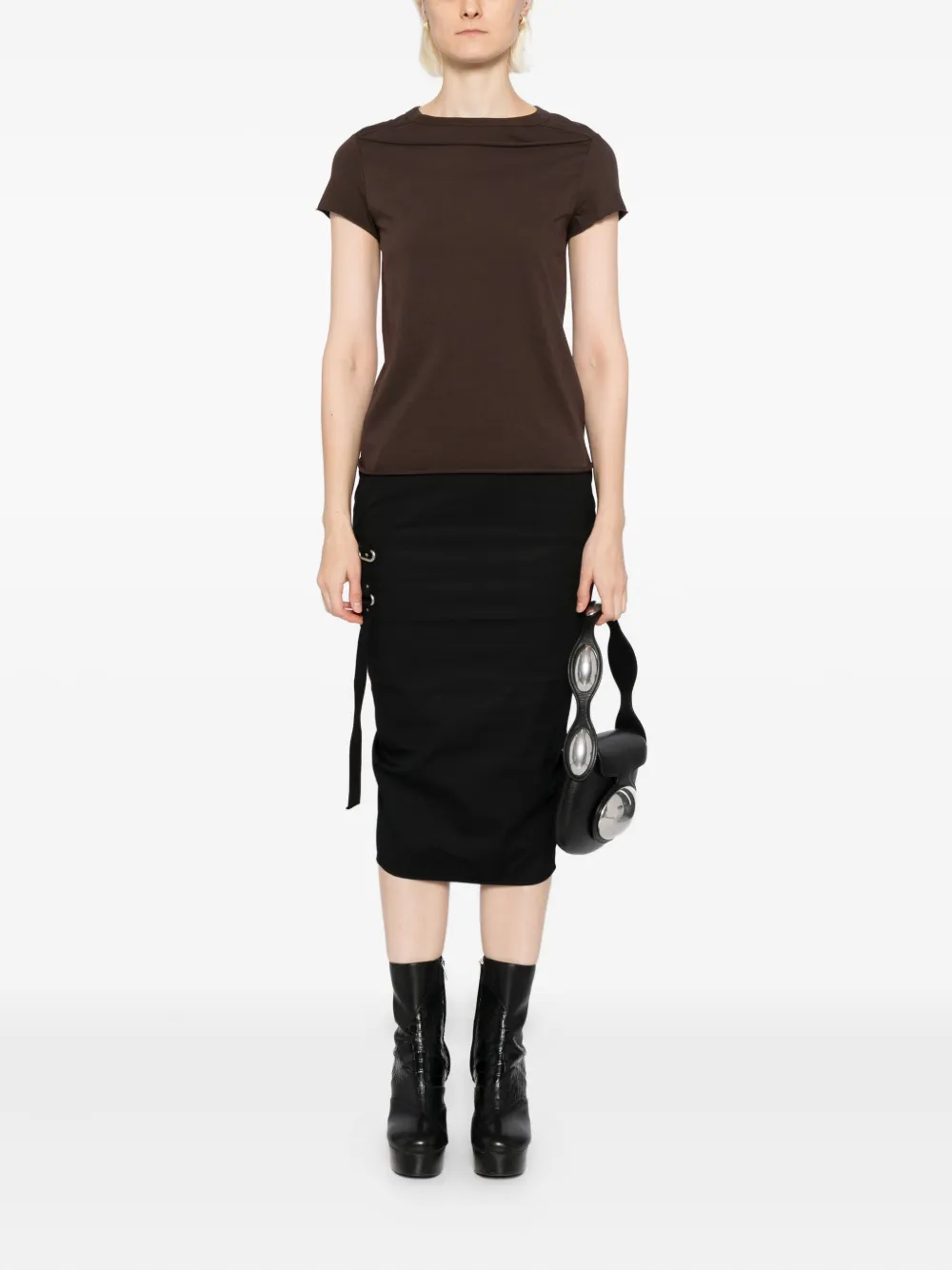 Rick Owens Level T-shirt In Brown