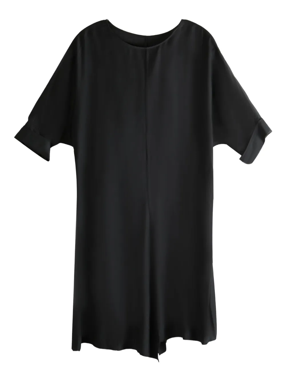 Yohji Yamamoto boat-neck rolled-sleeve midi dress | Black | Image 1