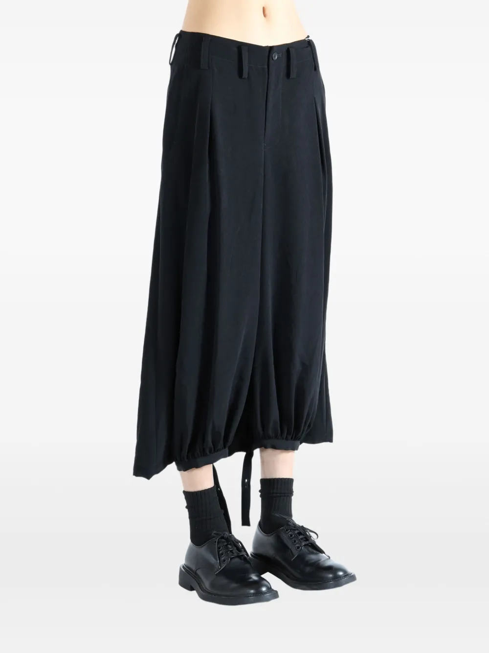Yohji Yamamoto pleated balloon trousers Zwart