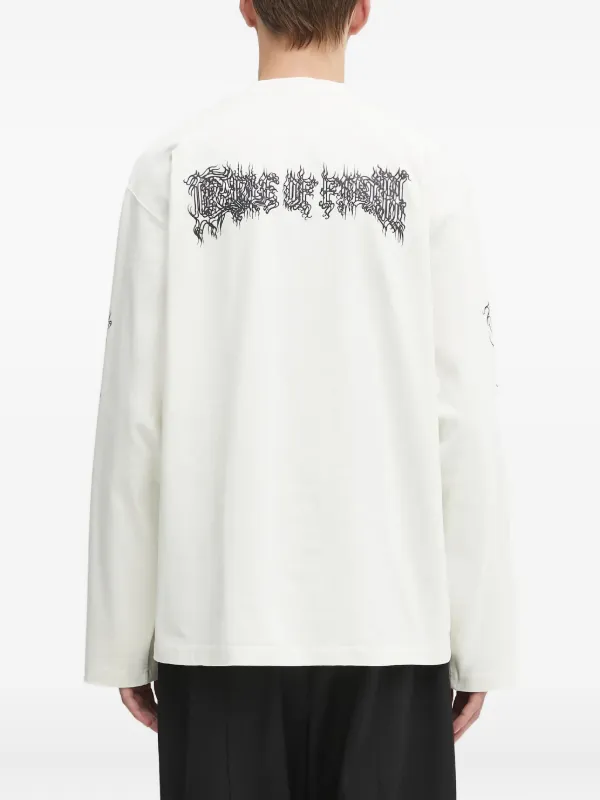 VETEMENTS graphic-print long-sleeve T-shirt | Neutrals | FARFETCH