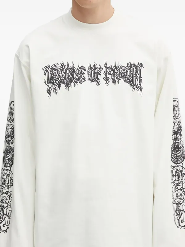 VETEMENTS graphic-print long-sleeve T-shirt | Neutrals | FARFETCH
