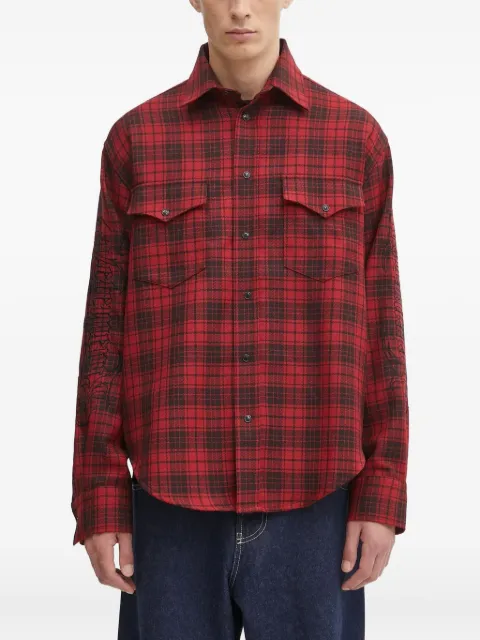 VETEMENTS camisa manga larga con motivo de cuadros