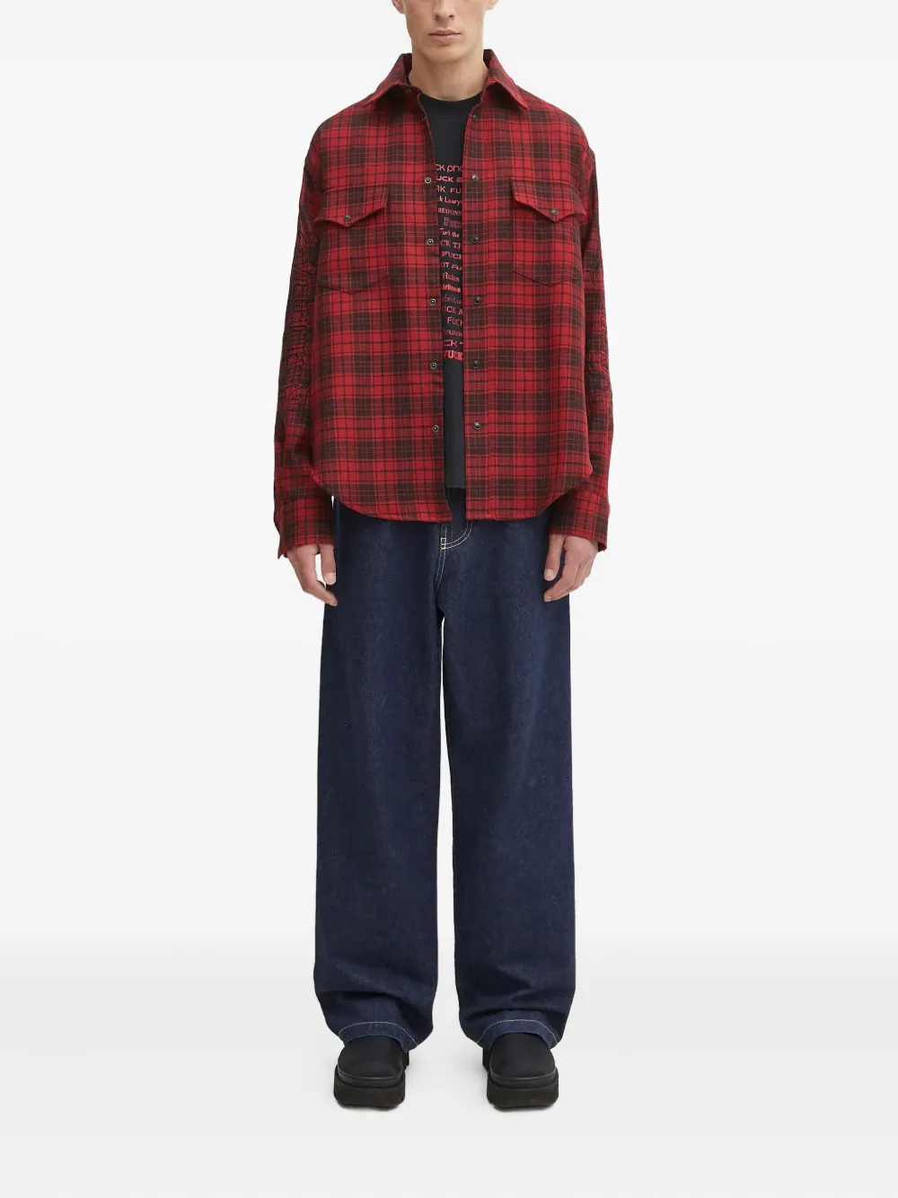 VETEMENTS Geruit overhemd - Rood